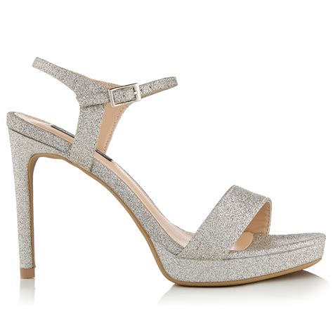 Silver Glitter Sandals 